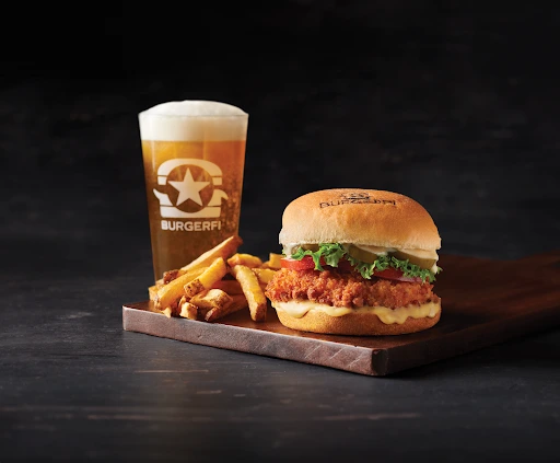 Pairing of Burger, fries and beer at Burgerfi